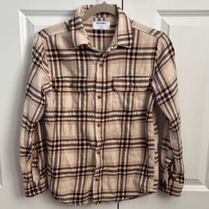 Old Navy Beige and Black Checkered Shirt